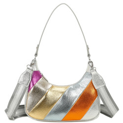 Metallic Stripes Handbag