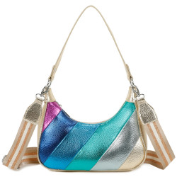 Metallic Stripes Handbag