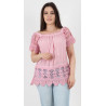 Italian Crochet Lace Hem & Sleeve Bardot Tunic Top