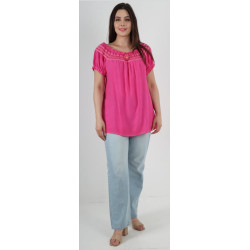 Italian Ruffle Detail Bardot Tunic Top