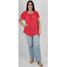 Italian Ruffle Detail Bardot Tunic Top