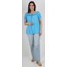 Italian Ruffle Detail Bardot Tunic Top