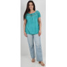 Italian Ruffle Detail Bardot Tunic Top