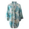 Turquoise, Cream & Gold Viscose Summer Jacket