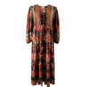 Blair, Red, Black & Orange Viscose Long Sleeve Dress