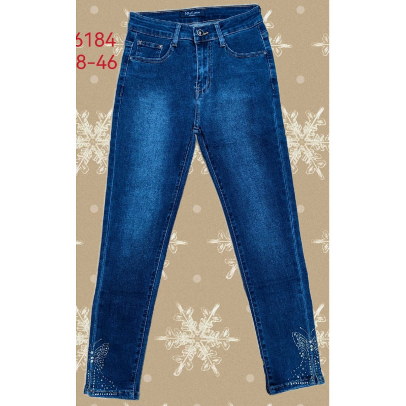 Kurt Muller Butterfly Crystal Denim Bi Stretch Jeans